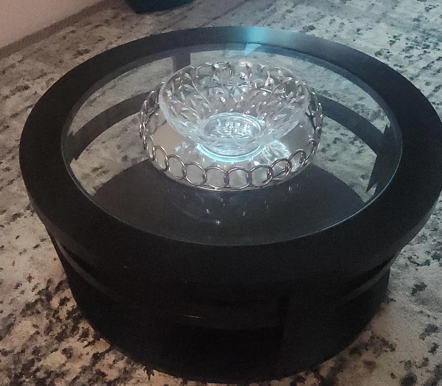 Round Glass Top Coffee Table