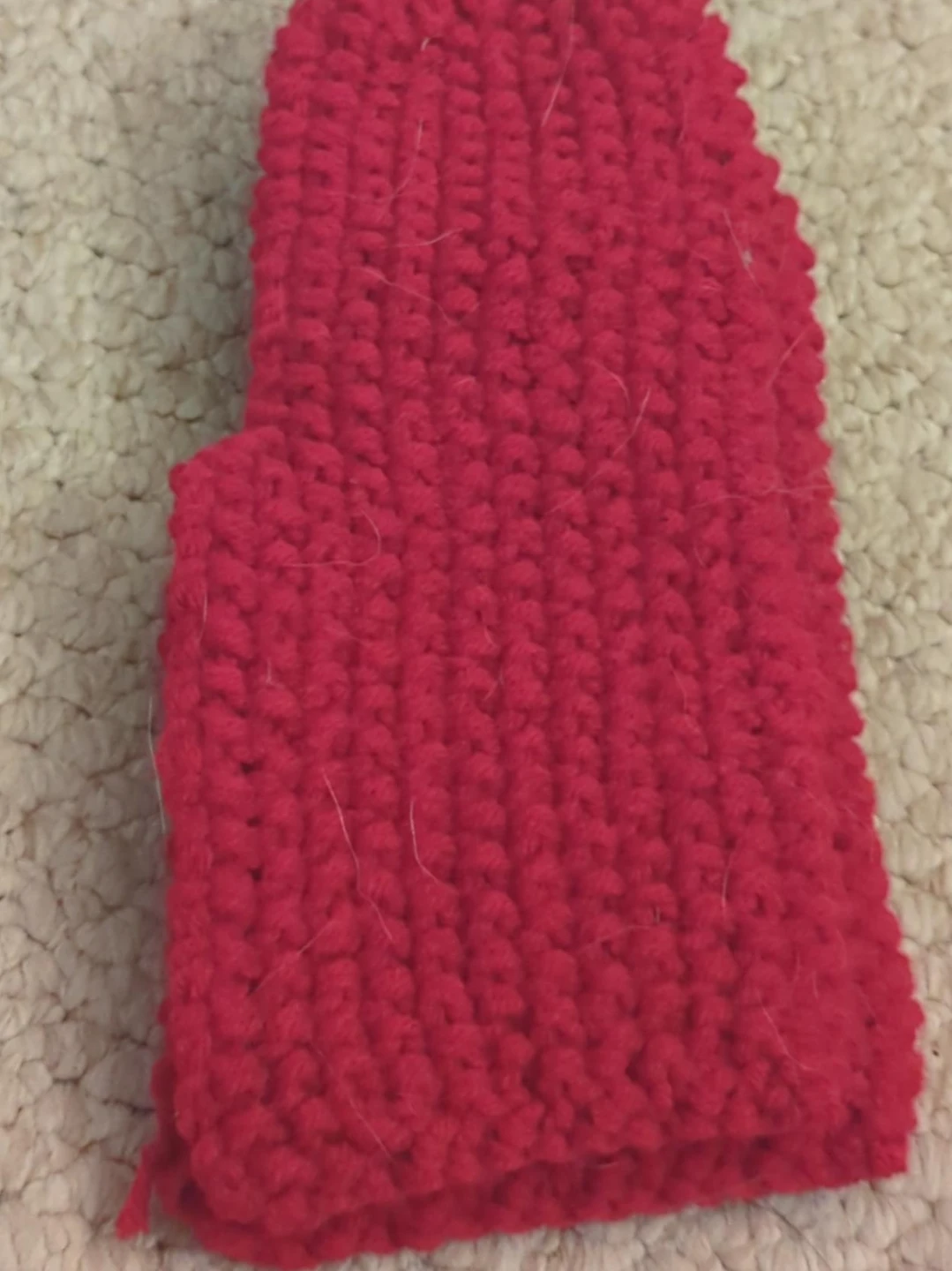 Hand-Knitted Red Baby Bootie
