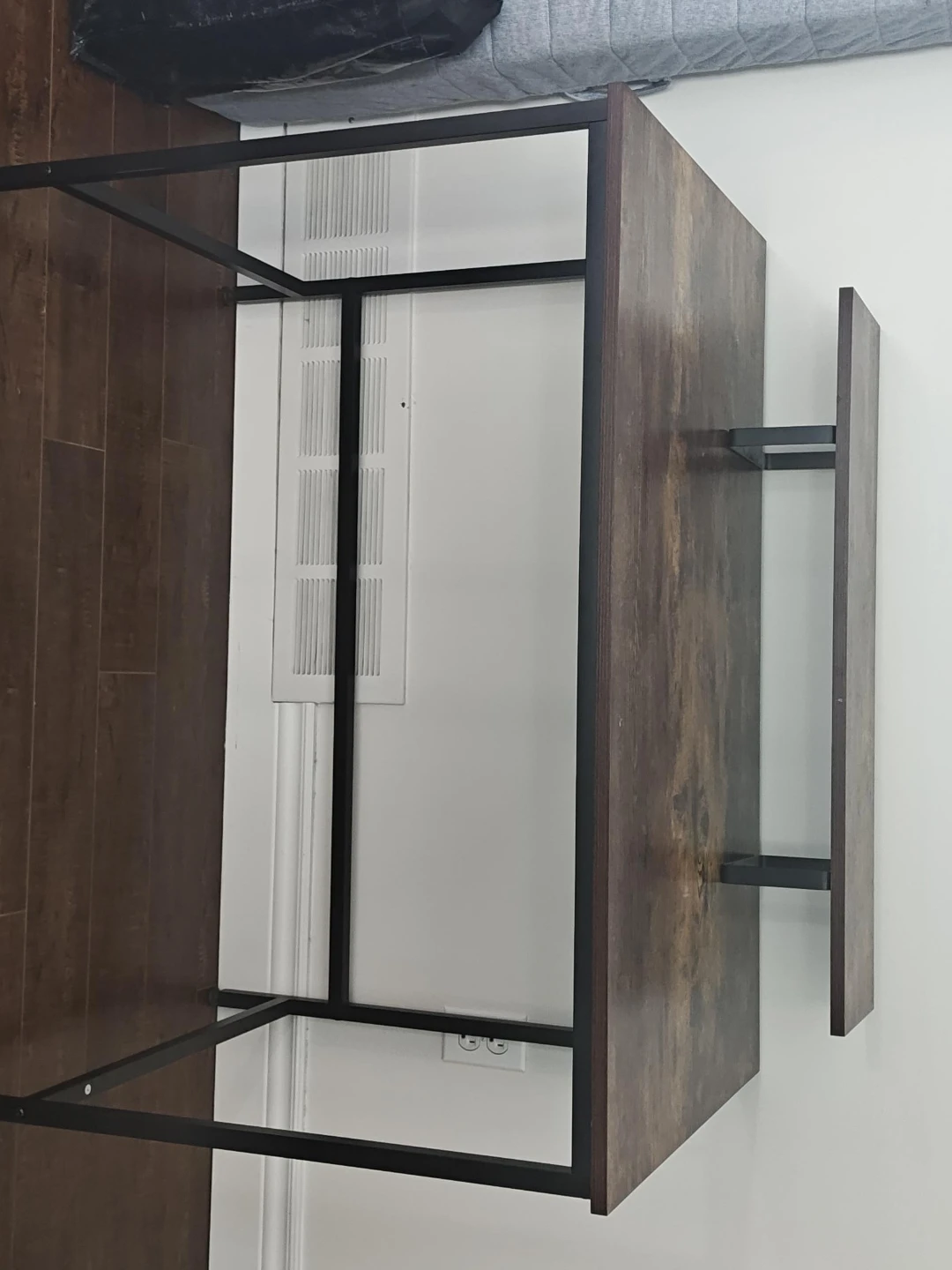 3x Rustic Wood and Metal Computer Desk with Riser - photo 2