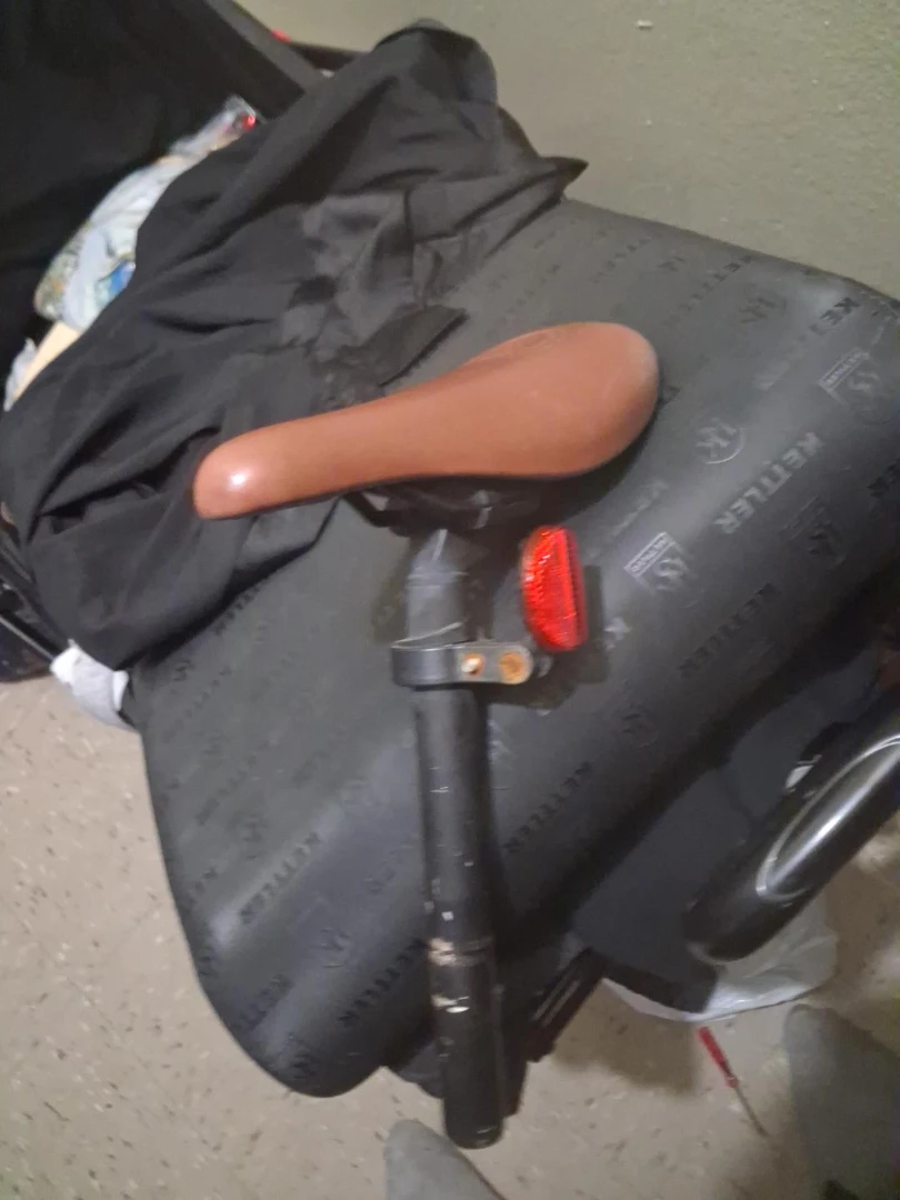 Brown Bicycle Seat with Reflector