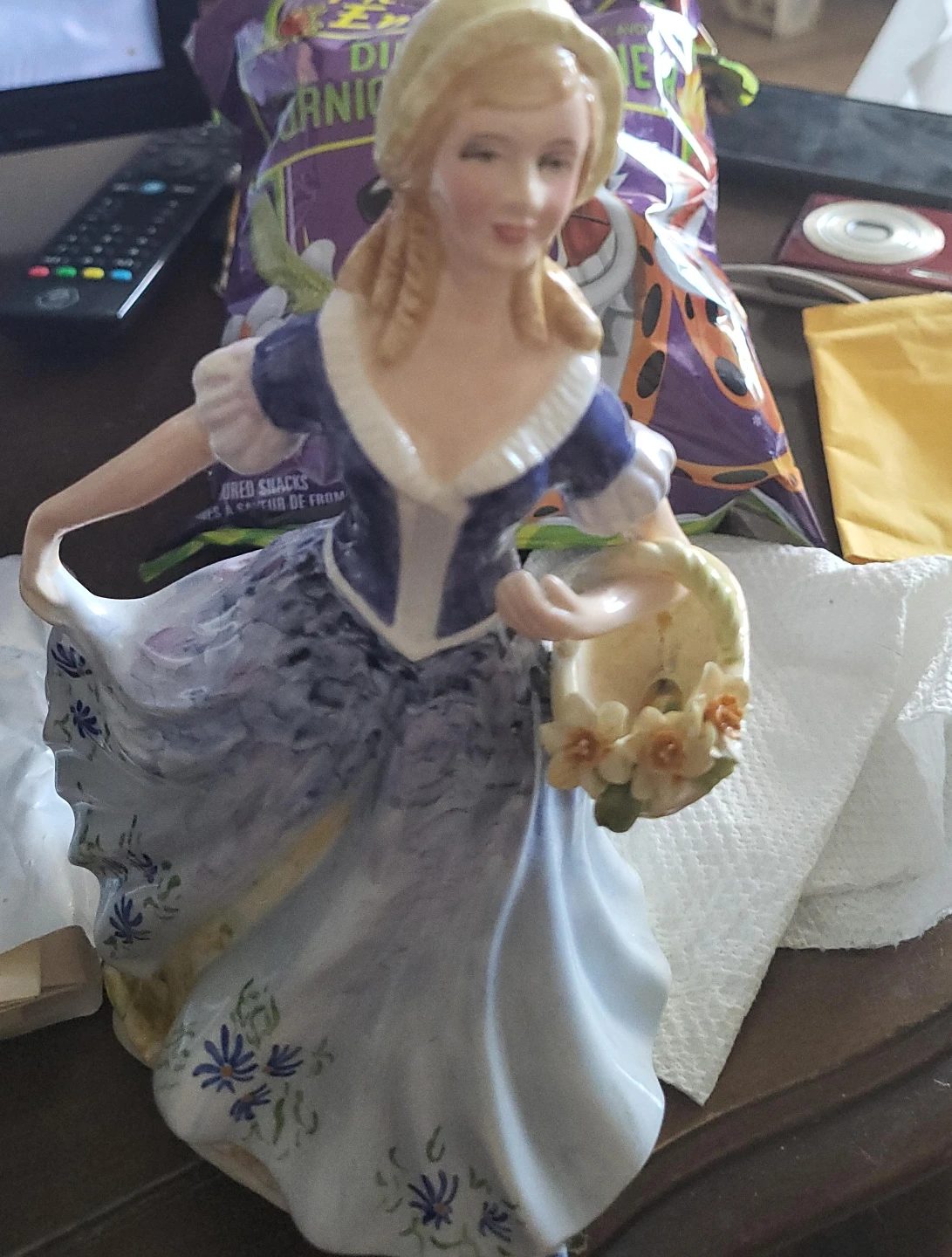 Figurine of a lady with a basket