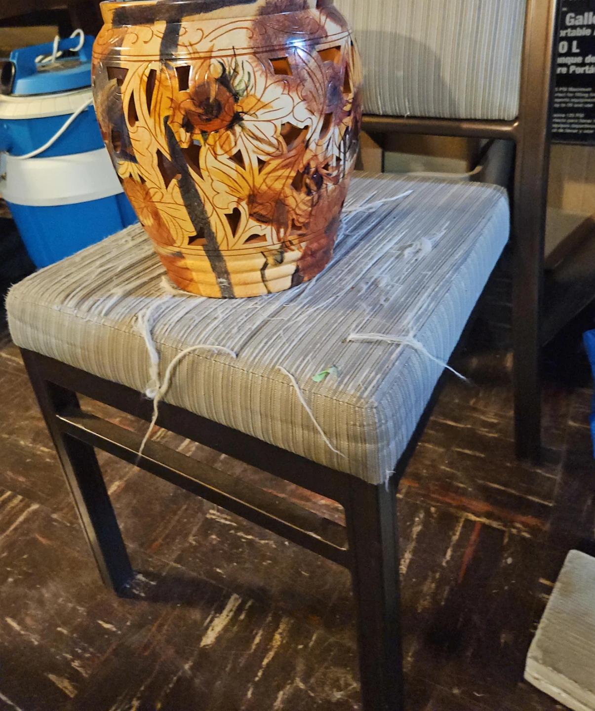 Decorative Ceramic Vase with Cutout Floral Design