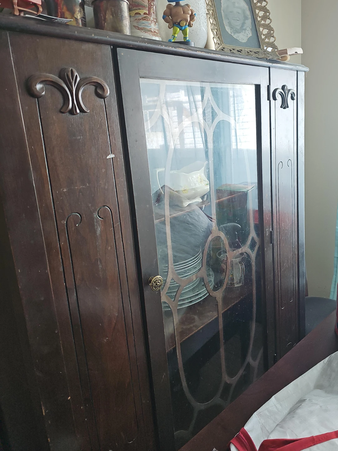 Antique Glass Door Display Cabinet