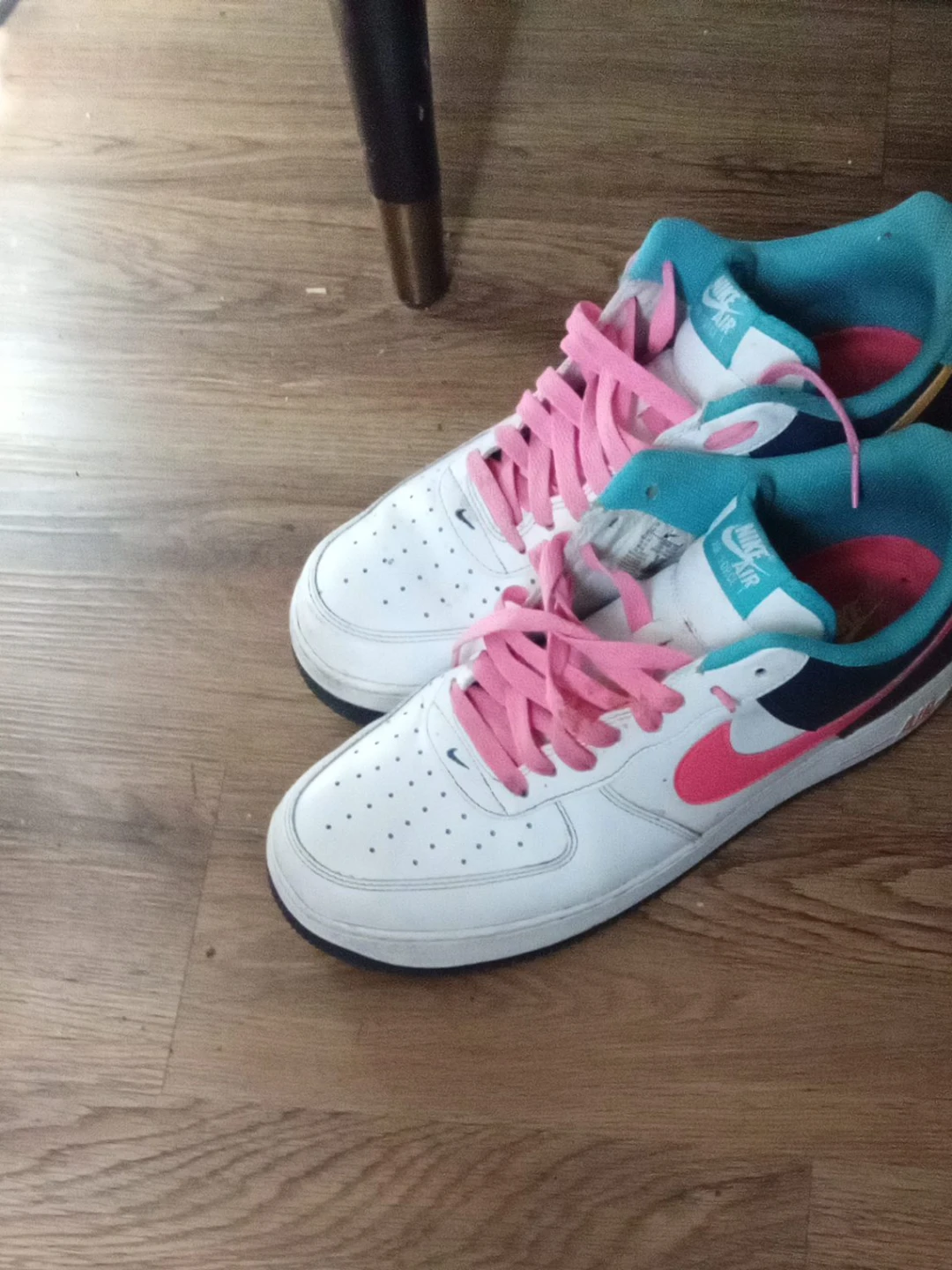 Nike Air Force 1 Low White Pink Teal Sneakers