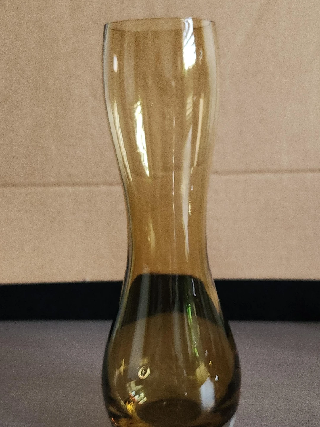Amber Glass Bud Vase