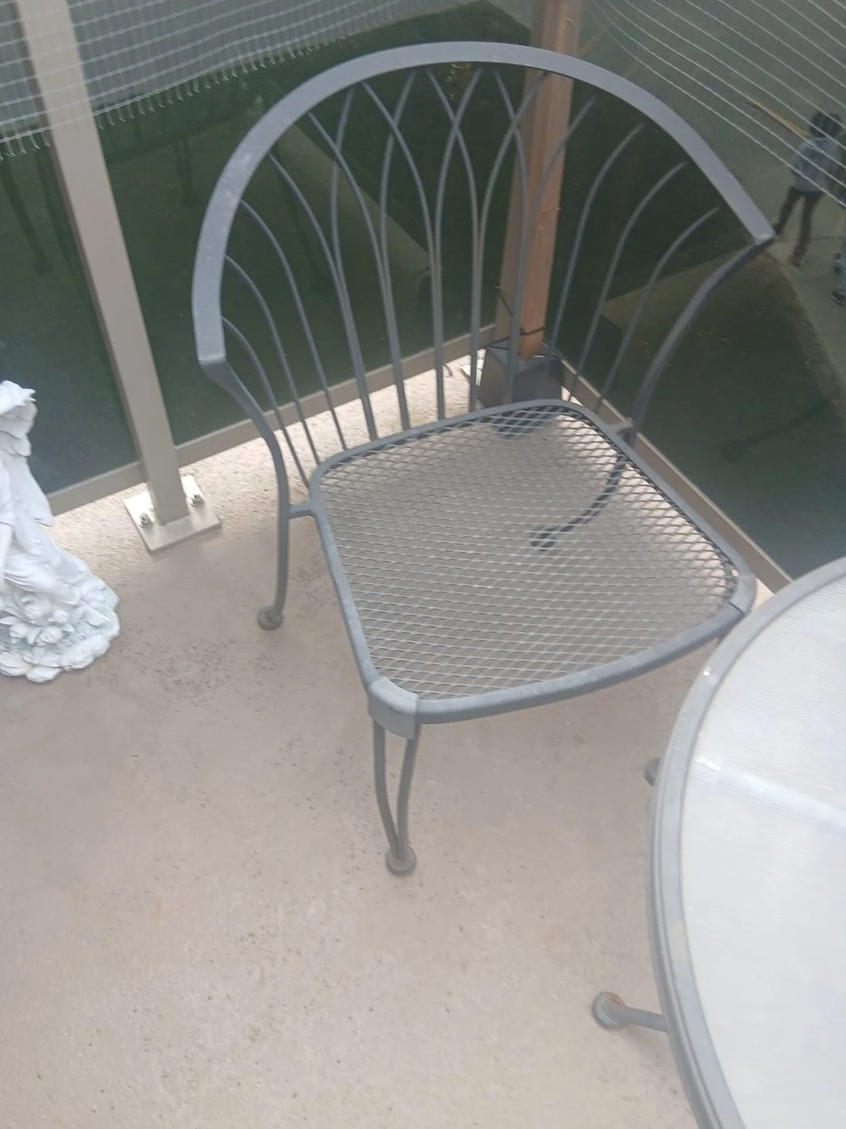 Grey Metal Patio Chair
