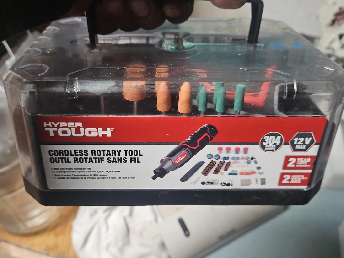 Hyper Tough 12V Cordless Rotary Tool with 304-Piece Accessory 's