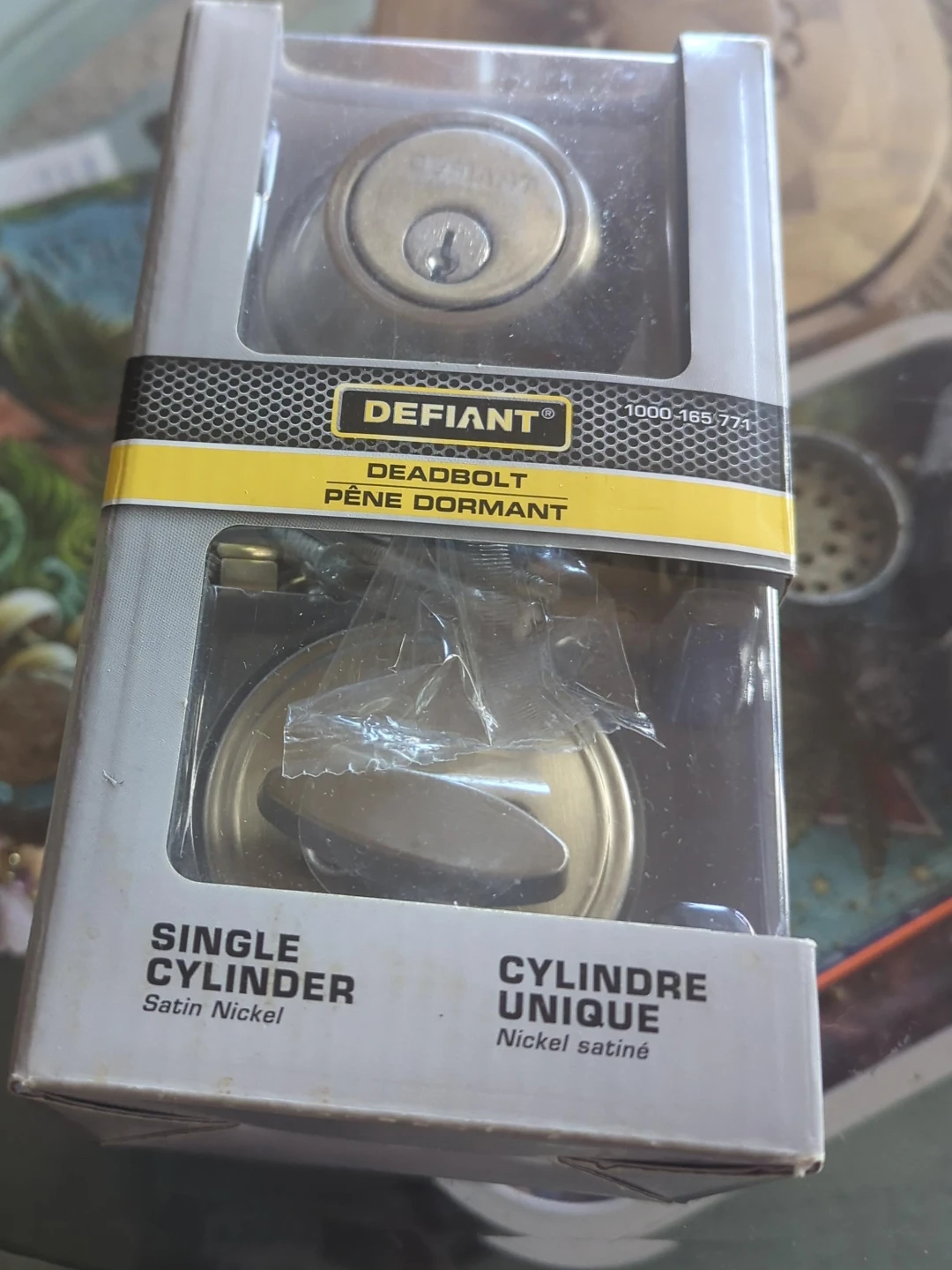 Defiant Single Cylinder Satin Nickel Deadbolt