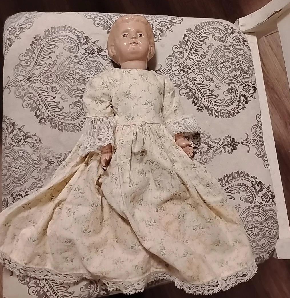 Vintage Doll in Floral Dress
