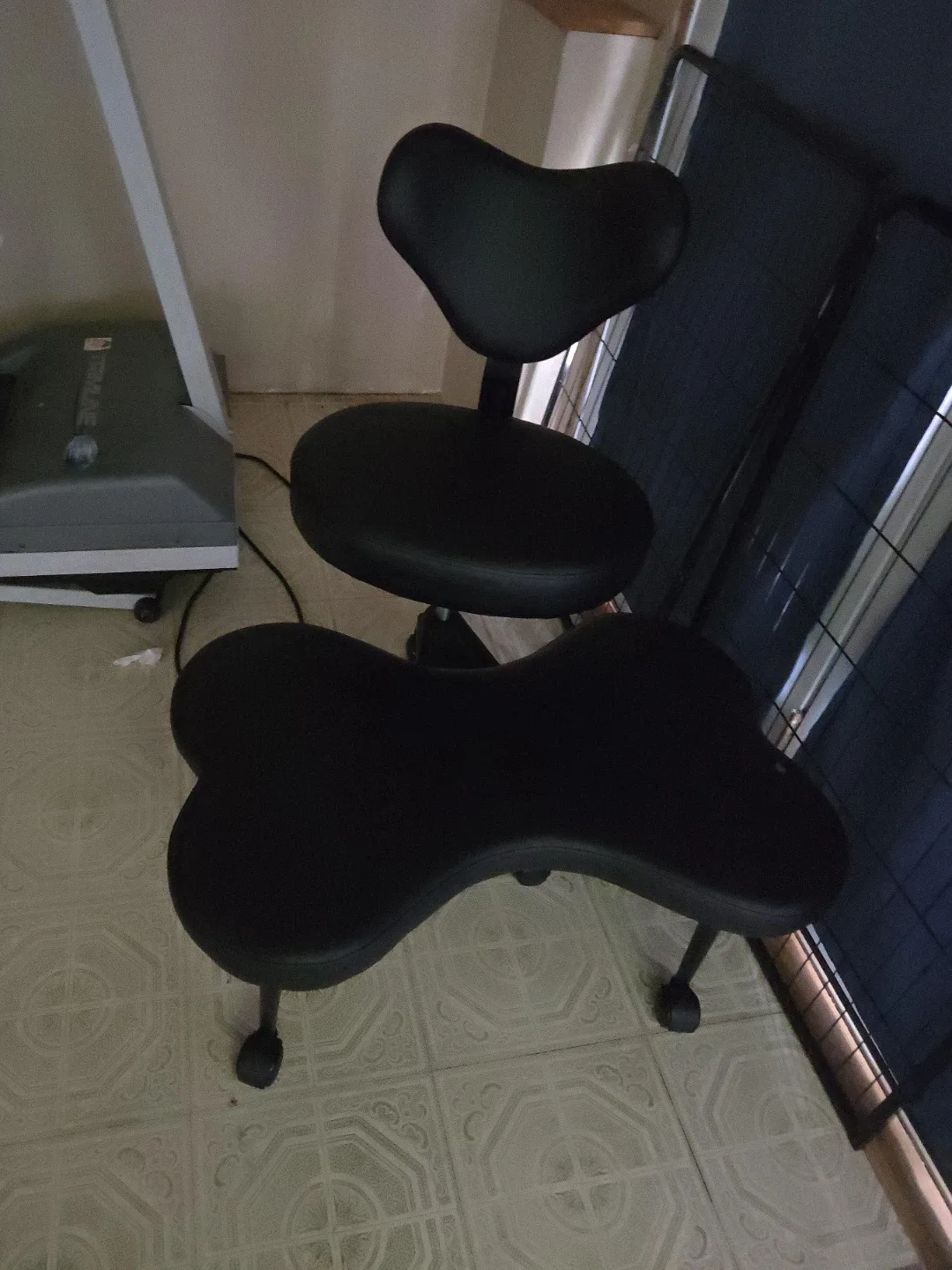 Black Ergonomic Kneeling Chair with Back Support