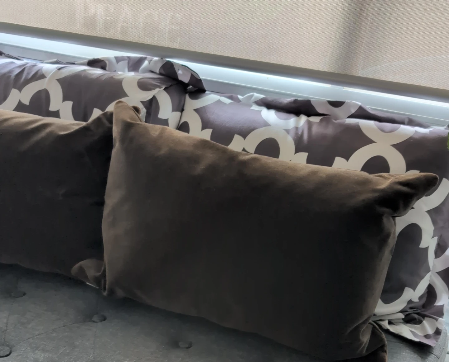 Set of 2 Brown Throw Pillows