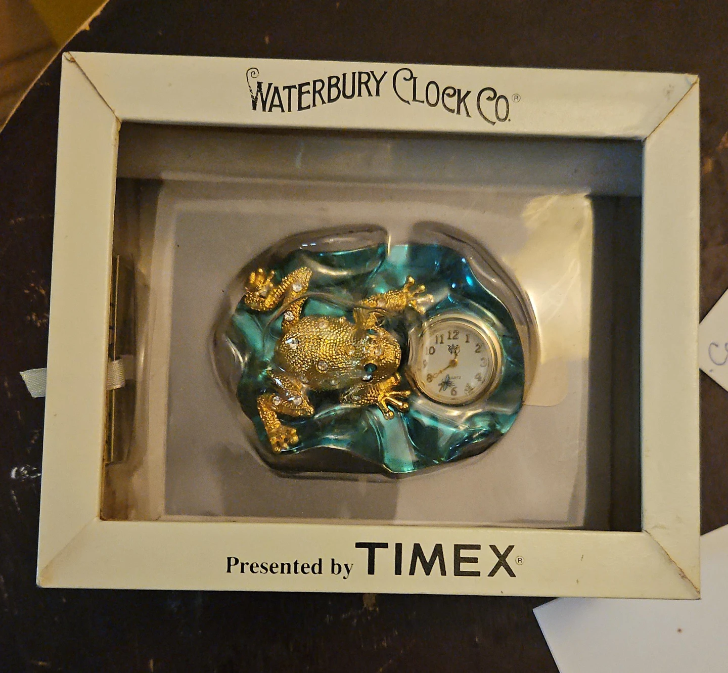 Waterbury Clock Co. Frog Desk Clock Presented by Timex