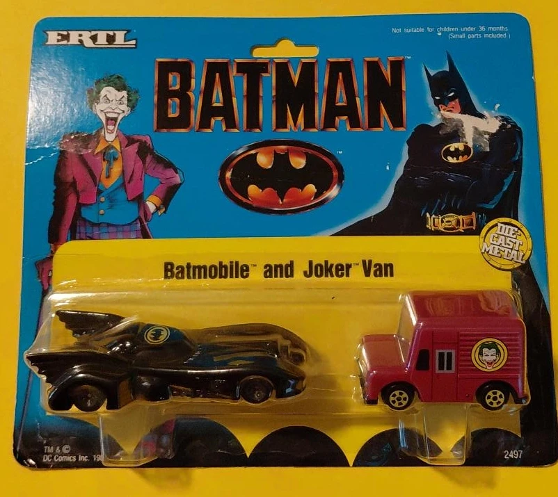 ERTL Batman Batmobile and Joker Van Die-Cast Metal Toy Set