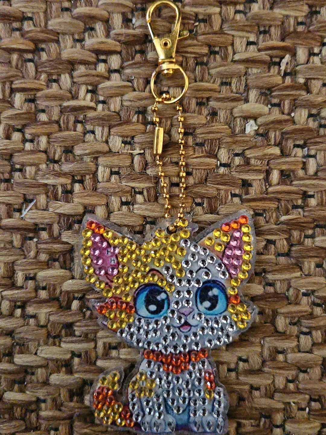 Diamond Painting Cat Keychain