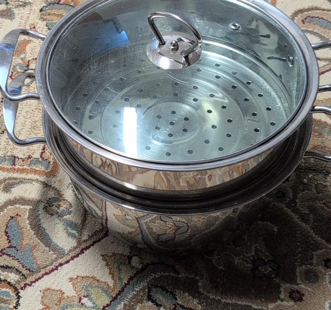 Stainless Steel Steamer Pot with Glass Lid