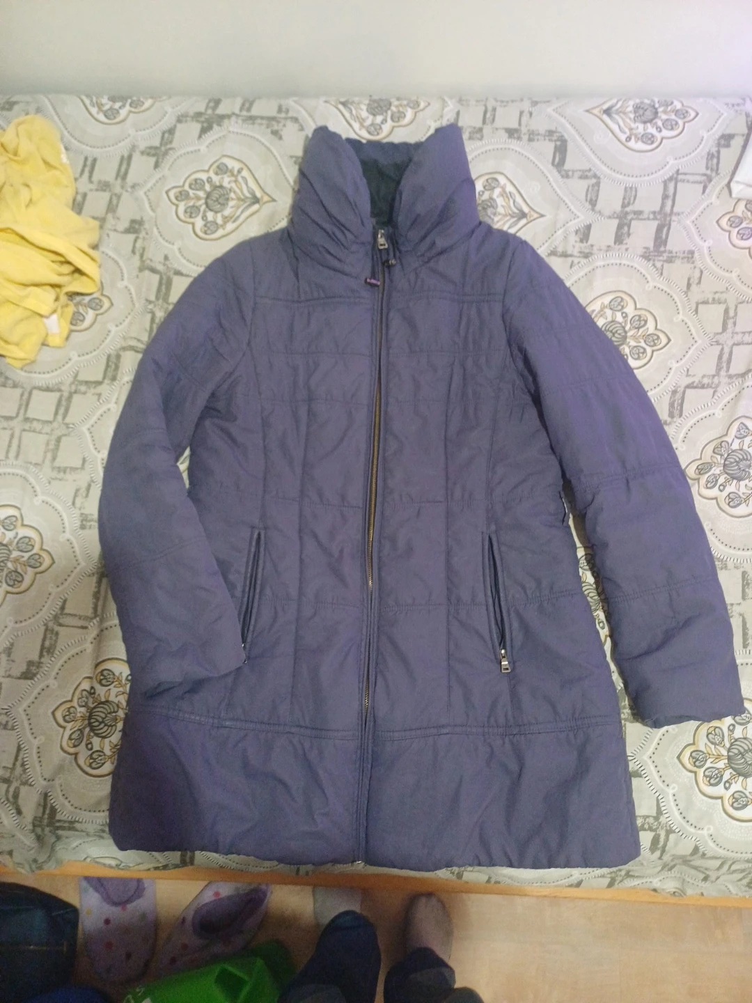 Purple Quilted Winter Coat
