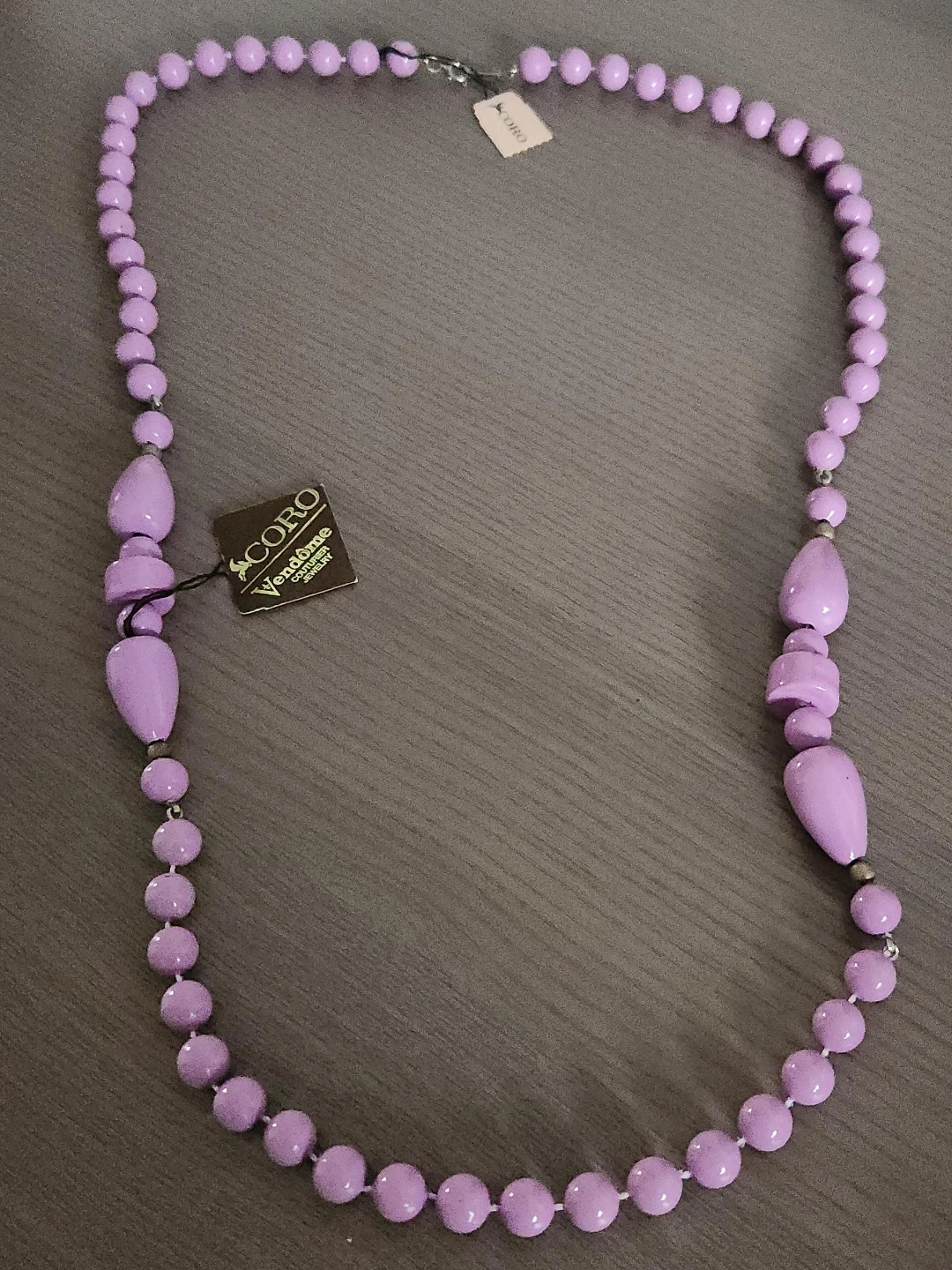 Coro Vendome Lavender Beaded Necklace