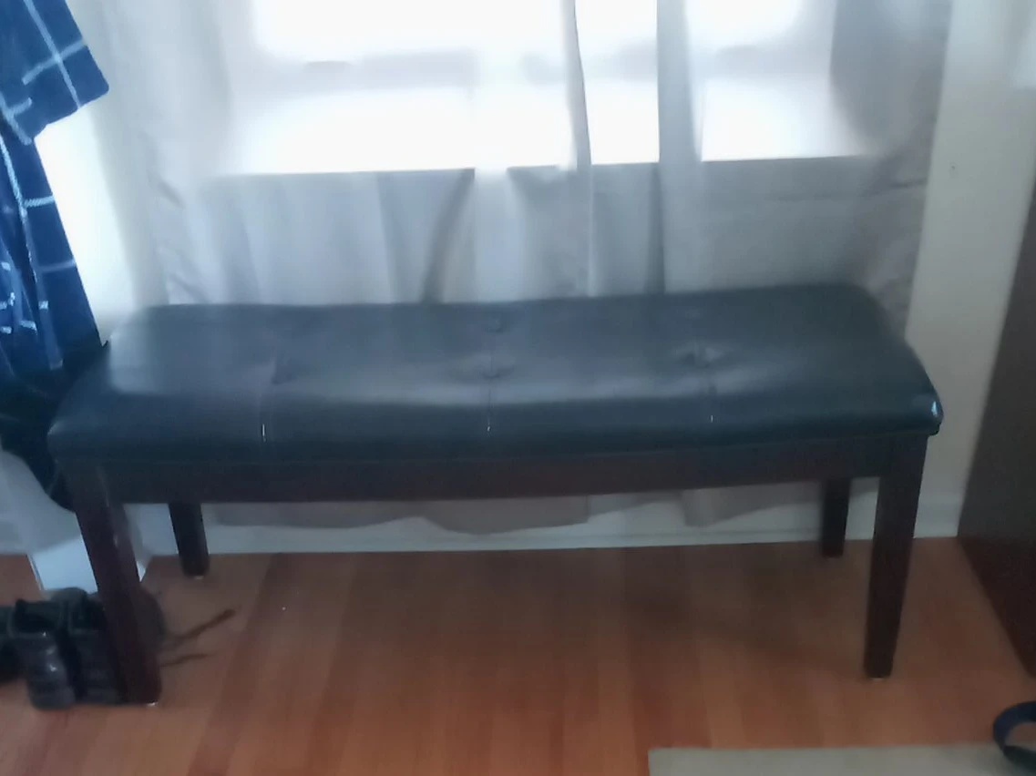 Tufted Faux Leather Bench