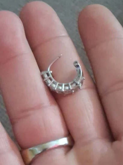 Small Hoop Earrings with Clear Stones