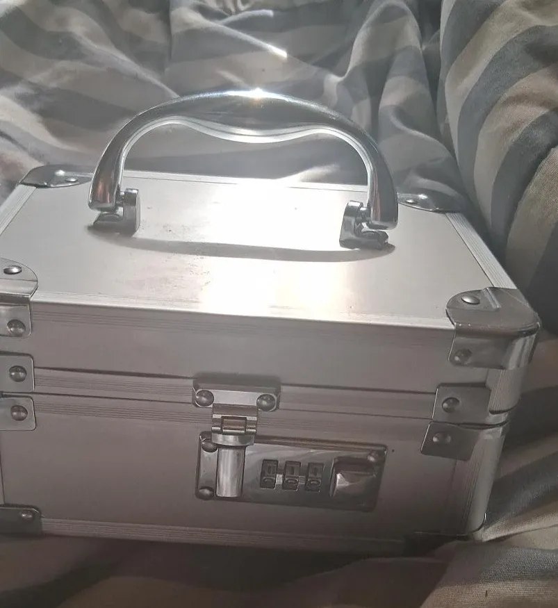 Silver Aluminum Lockable Storage Case
