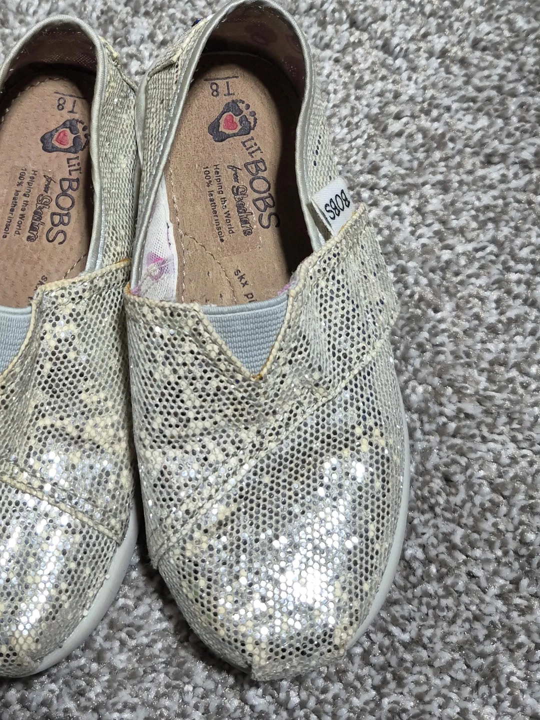 Bobs from Skechers Glitter Slip-On Shoes Size T8