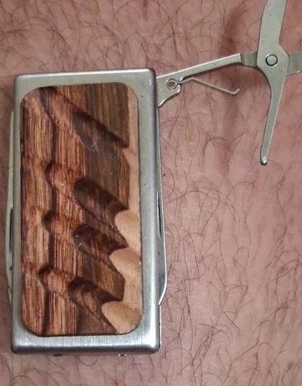 Vintage Pocket Knife with Wood Inlay