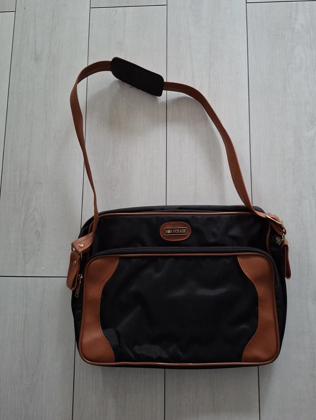 Bon Voyage Shoulder Bag - Black and Tan