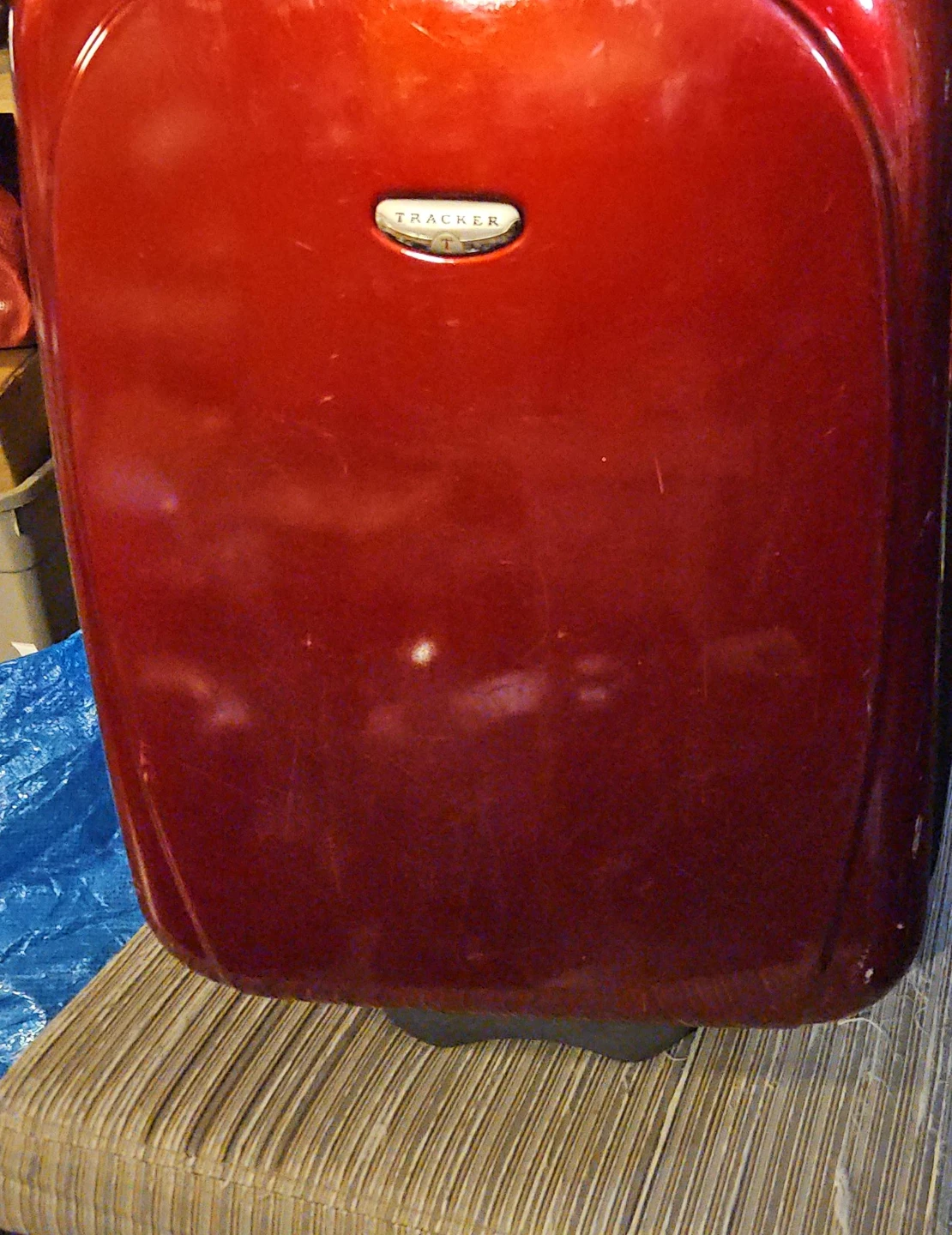 Tracker Red Hard-Shell Spinner Suitcase
