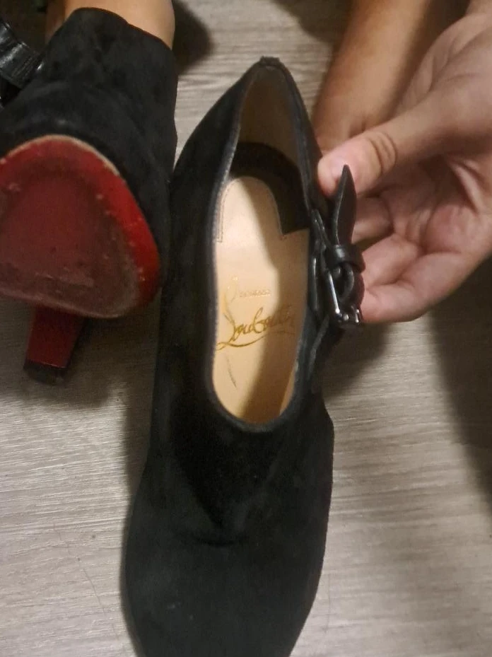 Christian Louboutin Black Suede Ankle Boots