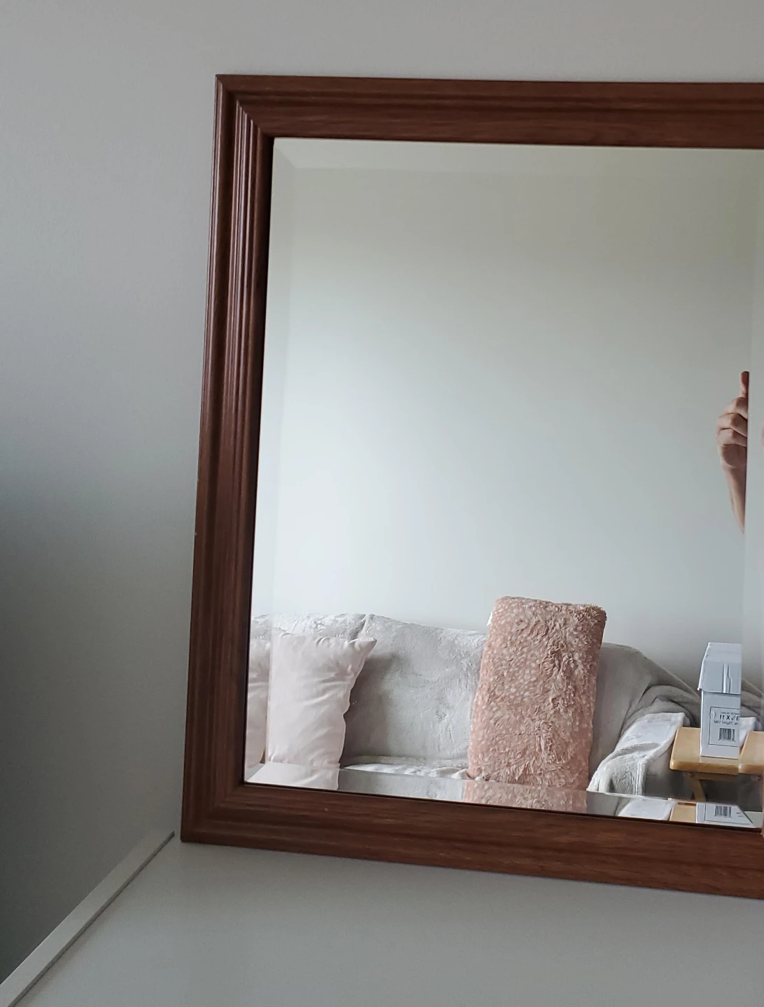 Large Wooden Frame Wall Mirror