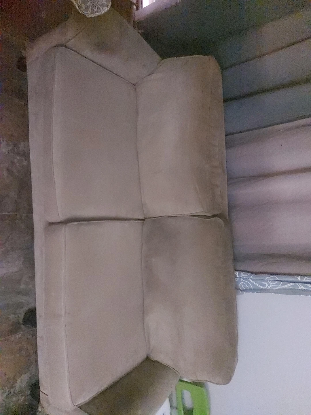 Beige loveseat couch