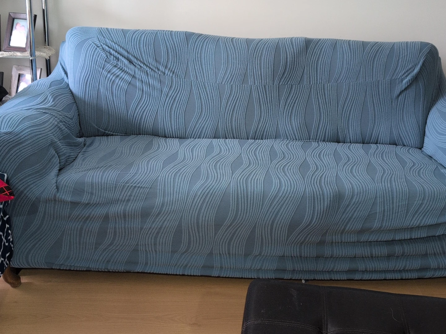 Light Blue Striped Sofa Cover $20 each