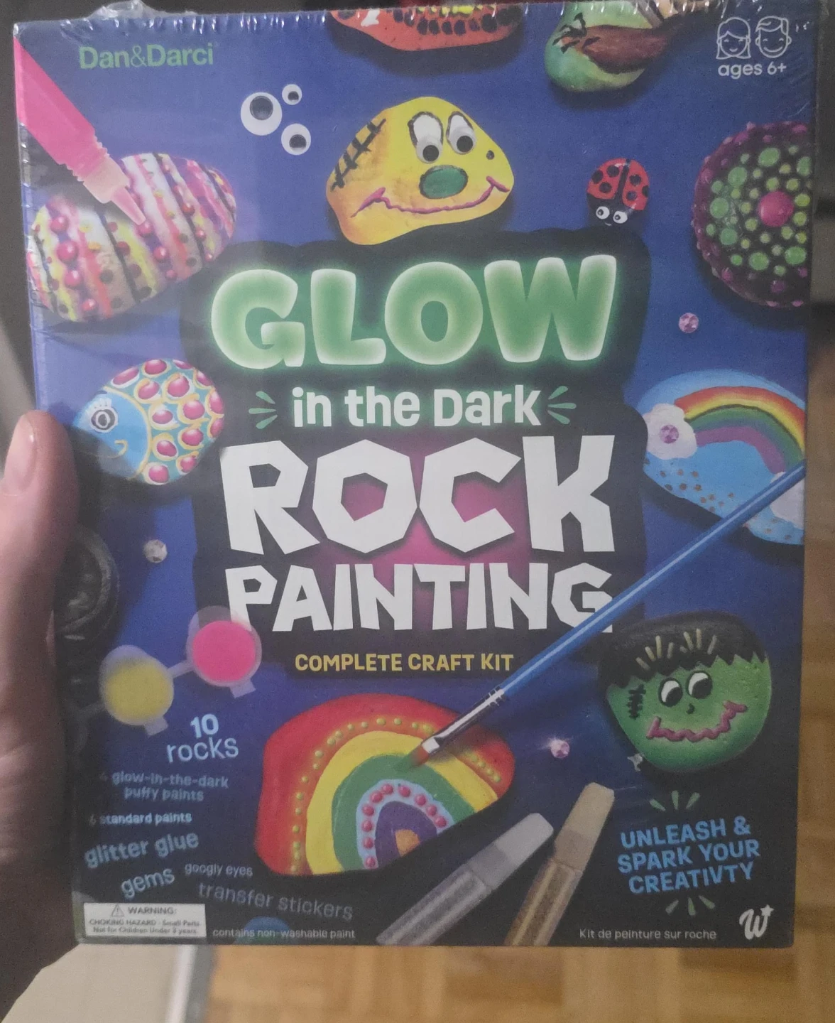 Dan & Darci Glow in the Dark Rock Painting Craft Kit