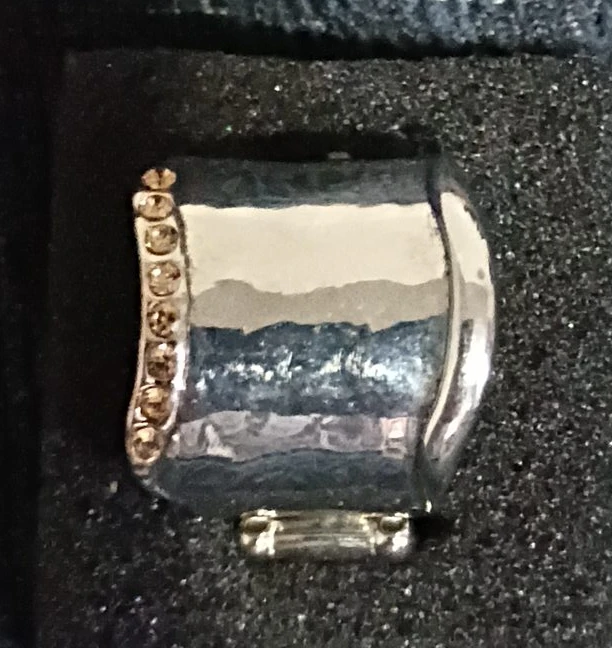Silver-tone Brooch with Rhinestones