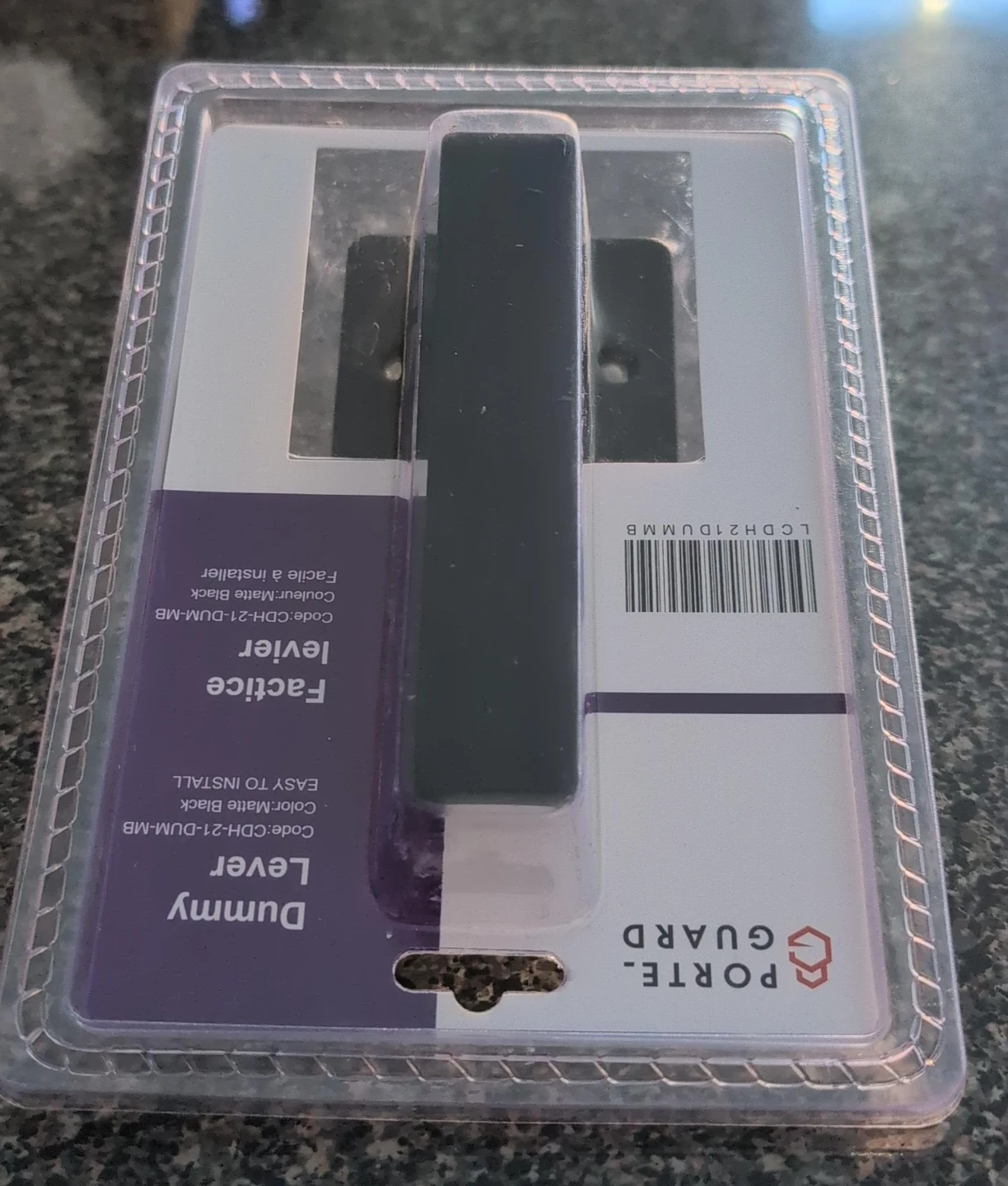 Porte-Guard Dummy Lever - Matte Black