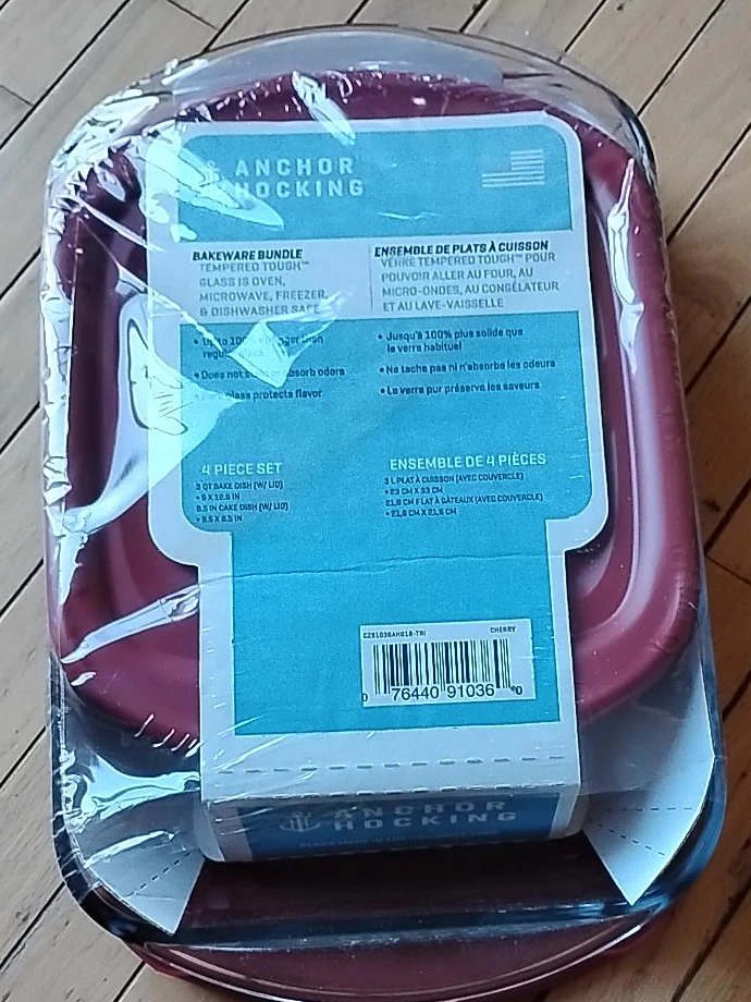 Anchor Hocking 4-Piece Glass Bakeware Set