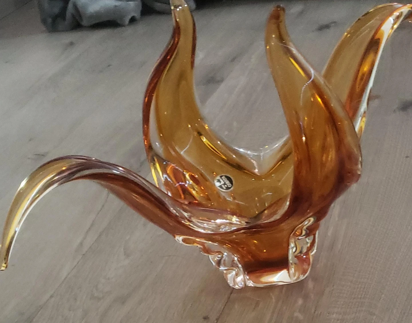 Antique Amber Glass Decorative Vase