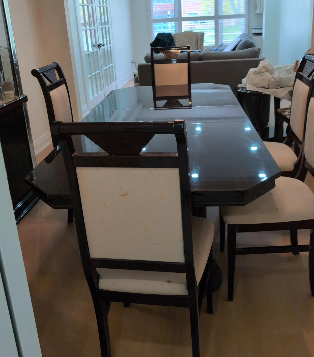 Black Dining Table with 6 Chairs