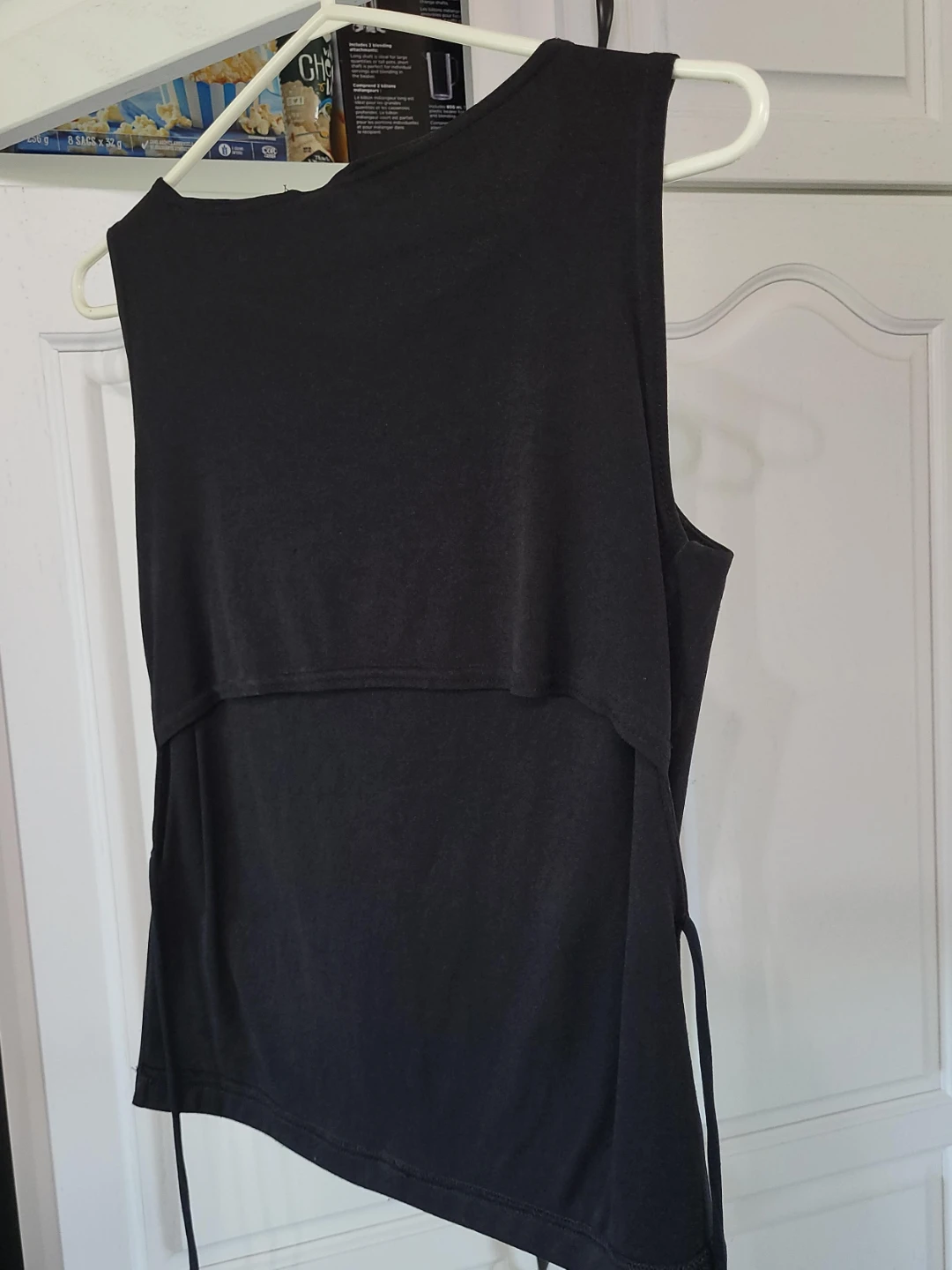 Black Sleeveless Asymmetrical Tank Top