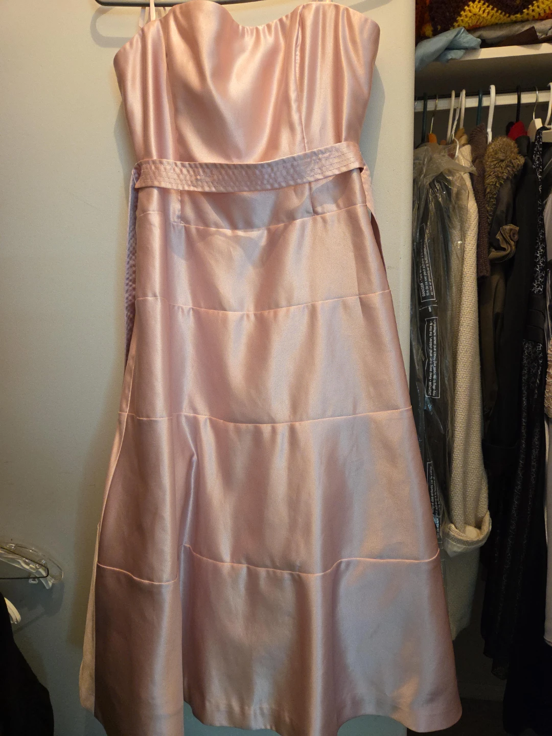 Strapless Pink Satin Dress