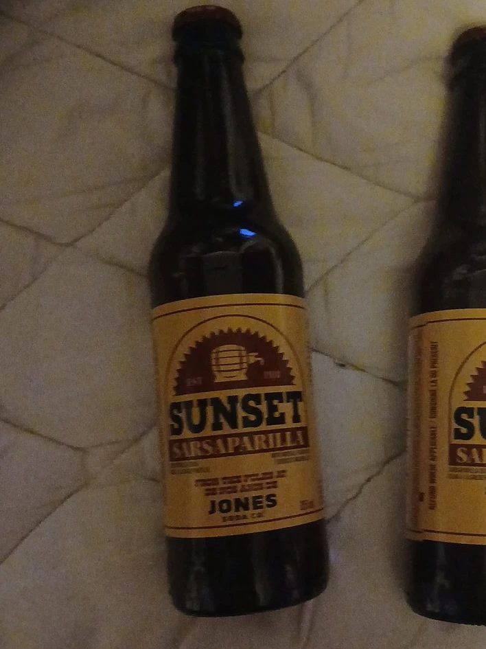 Empty Jones Soda Sunset Sarsaparilla 2 Bottles