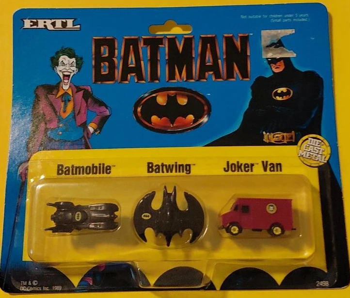 Ertl Batman Die-Cast Batmobile, Batwing & Joker Van Set