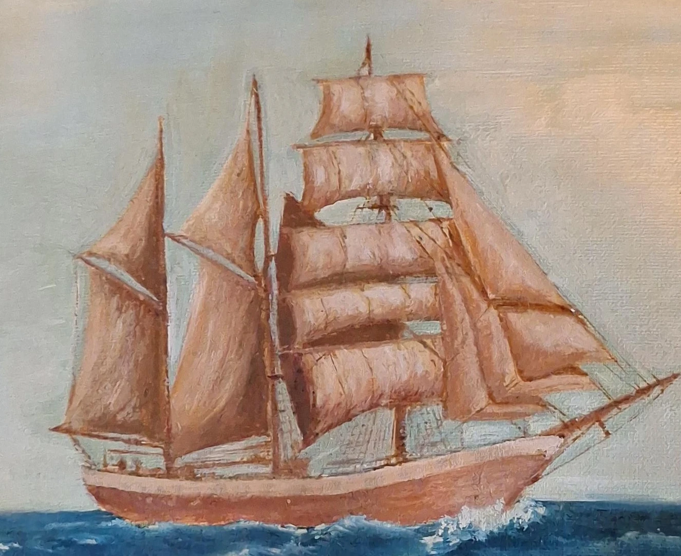 Oil Painting of a Tall Ship