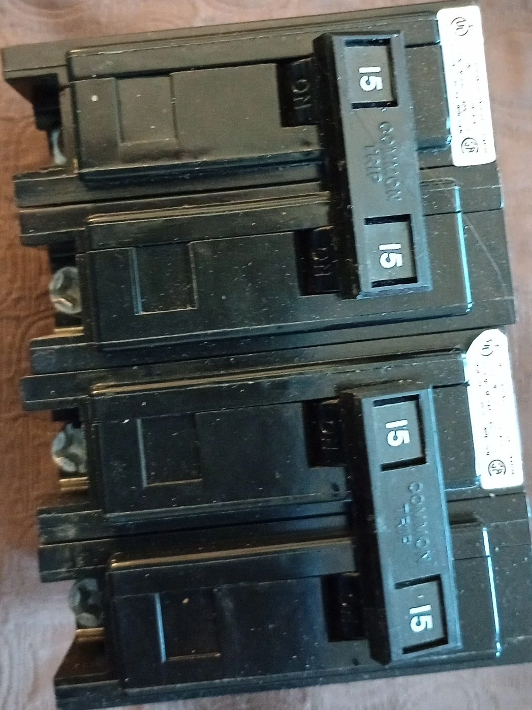 2 x Square D 15 Amp Circuit Breakers