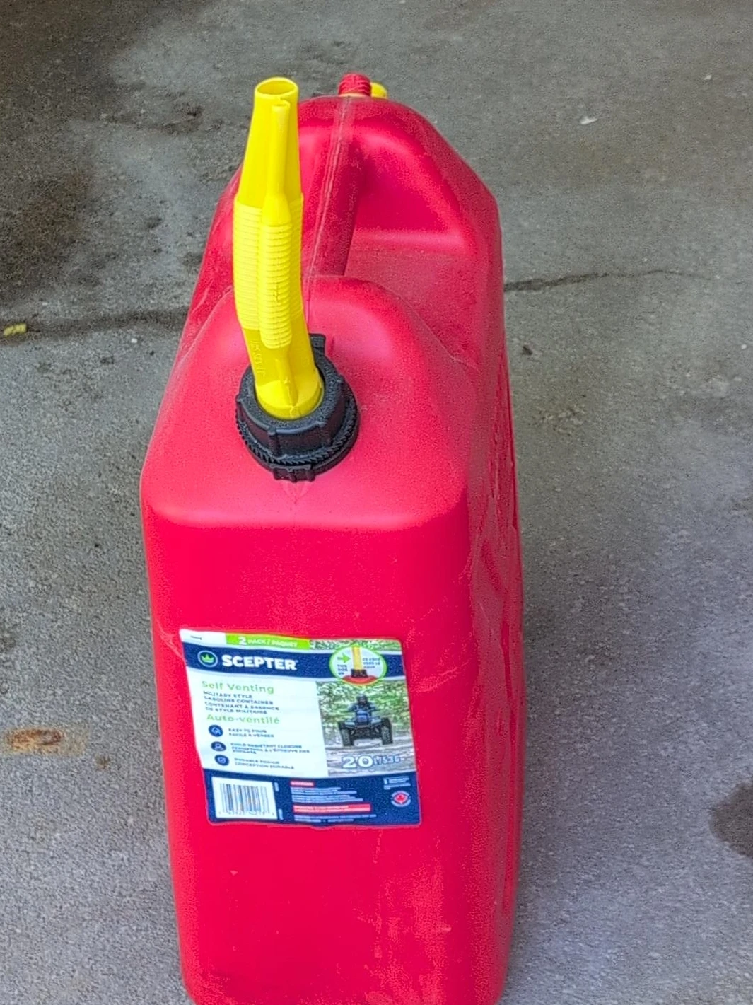 Scepter 20L Red Self-Venting Gas Can 2 for $30