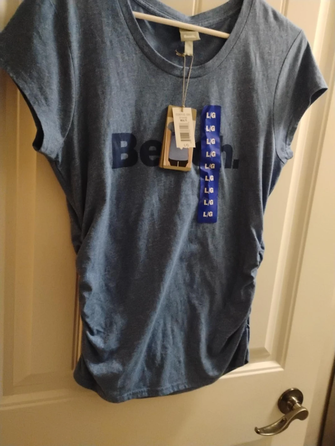 Bench. Blue Ruched Maternity T-Shirt - Size L