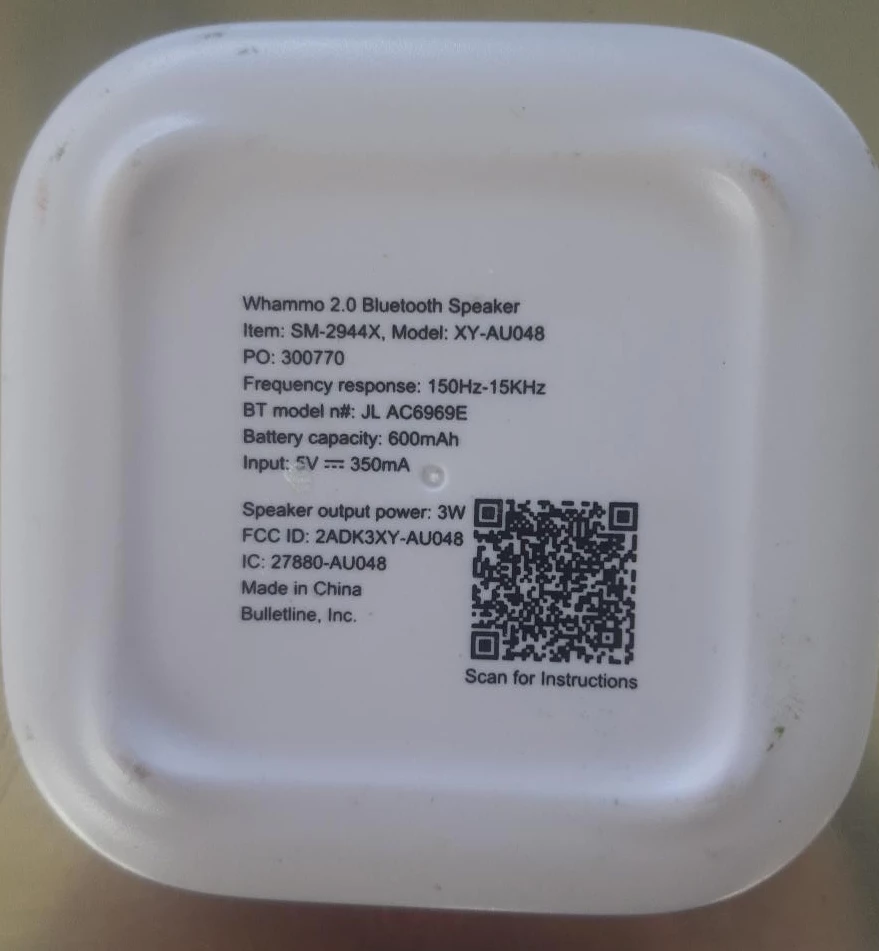 Whammo 2.0 Bluetooth Speaker XY-AU048