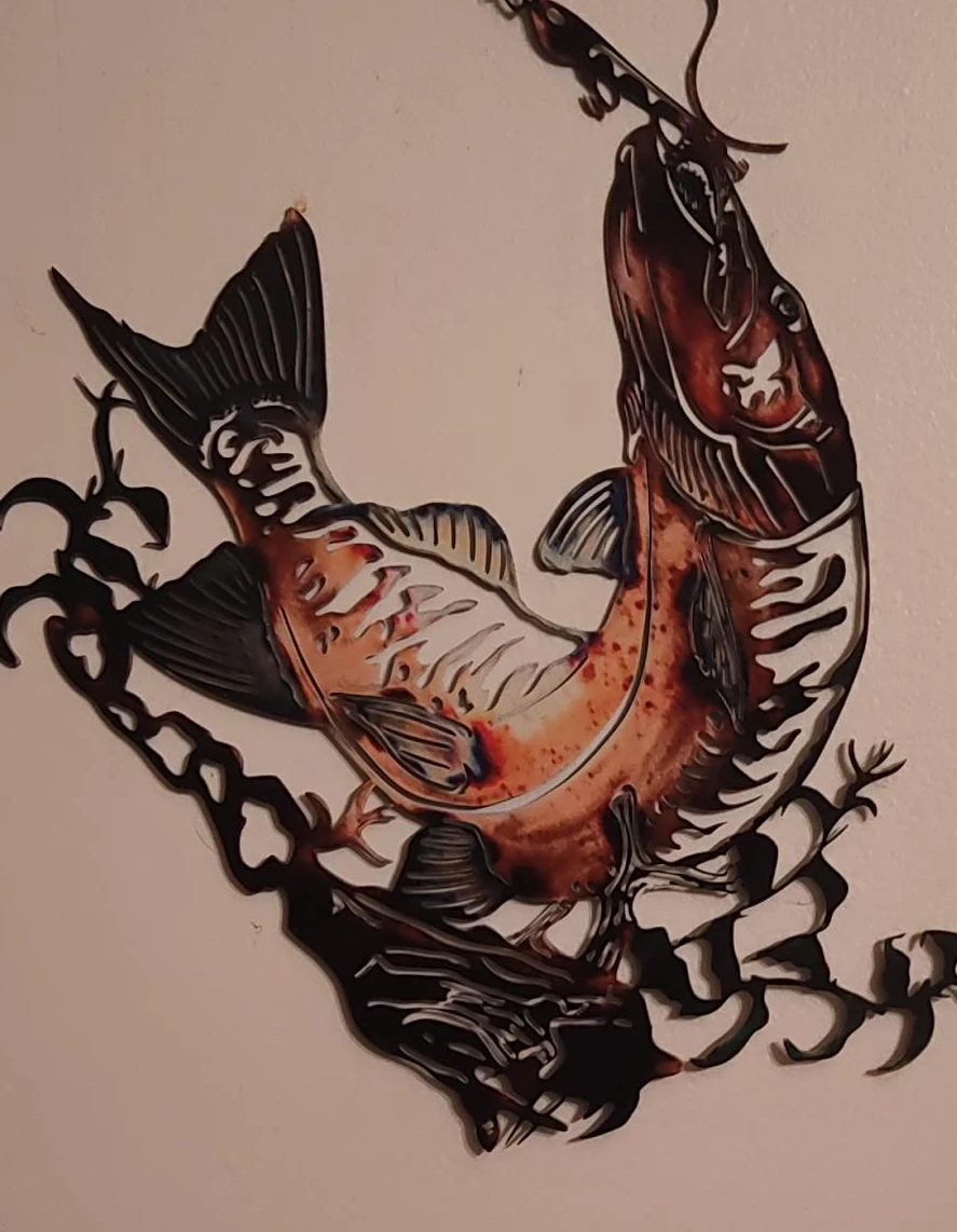 Metal Fish and Lure Wall Art