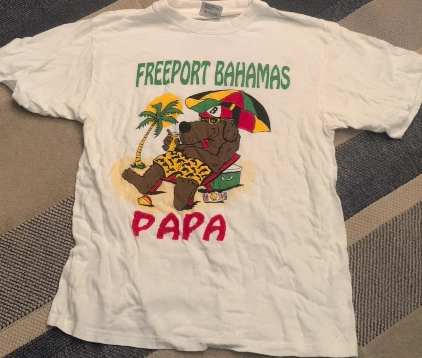 White Freeport Bahamas Papa Graphic T-Shirt
