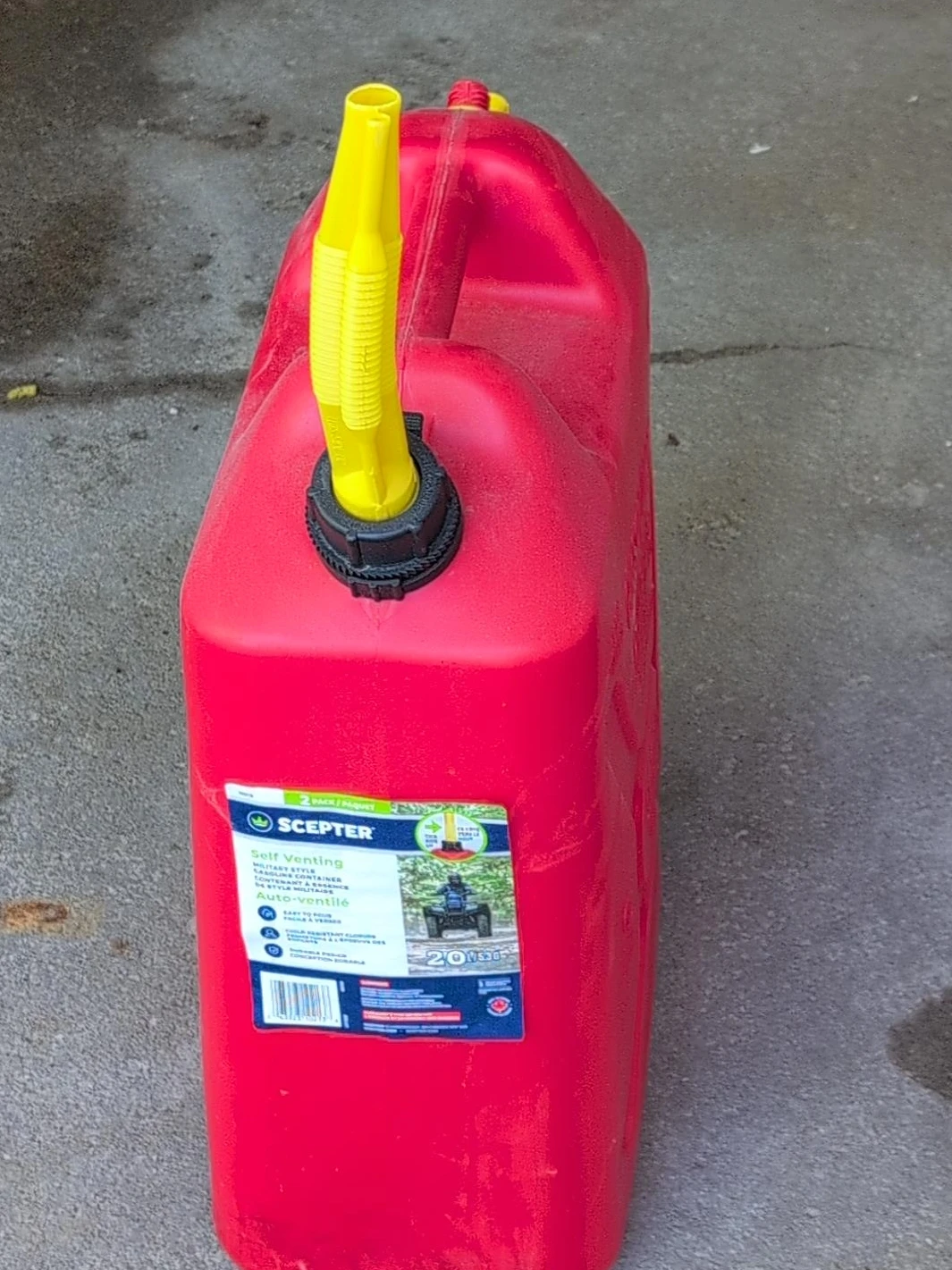 Scepter 20L Red Self-Venting Gas Can 2 for $40
